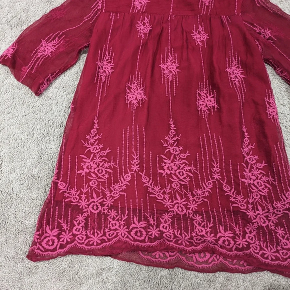 Sundance pink red embroidered tunic top size medium - Picture 9 of 9